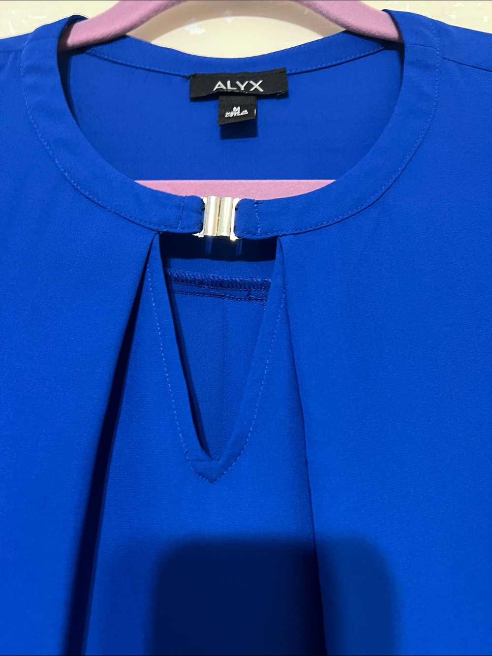 ALYX Electric Blue Long Sleeve Tunic Top with open sides on sleeve